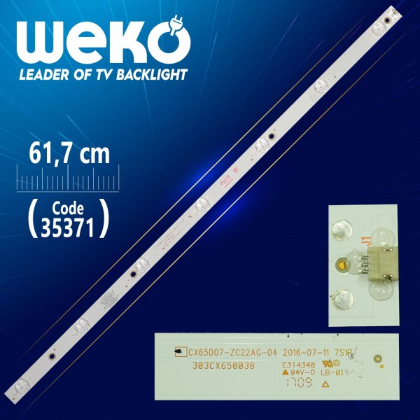 CX65D07-ZC22AG-04 7S1P - 303CX650038 - 150-155/5.8-6.0 - 61.7 CM 7 LEDLİ - (WK-978) CX65D07-ZC22AG-04 7S1P - 303CX650038 - 150-155/5.8-6.0 - 61.7 CM 7 LEDLİ - (WK-978)