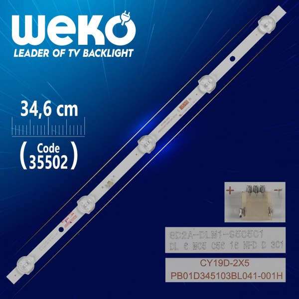 CY19D-2X5 PB01D345103BL041-001H - 8D2A-DLM1-950501 - 34.6 CM 5 LEDLİ - (WK-1045) CY19D-2X5 PB01D345103BL041-001H - 8D2A-DLM1-950501 - 34.6 CM 5 LEDLİ - (WK-1045)