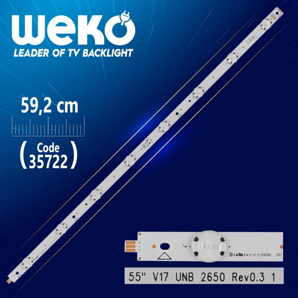 55 V17 UNB 2650 REV0.3 1 - R2 TYPE - 59.2 CM 8 LEDLİ - (WK-1193) 55 V17 UNB 2650 REV0.3 1 - R2 TYPE - 59.2 CM 8 LEDLİ - (WK-1193)