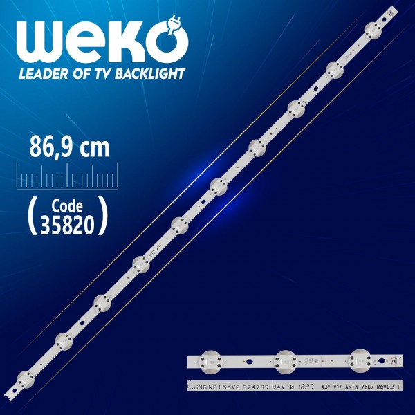 43 V17 ART3 2867 REV0.3 1 - 86.9 CM 10 LEDLİ - (WK-1283) 43 V17 ART3 2867 REV0.3 1 - 86.9 CM 10 LEDLİ - (WK-1283)