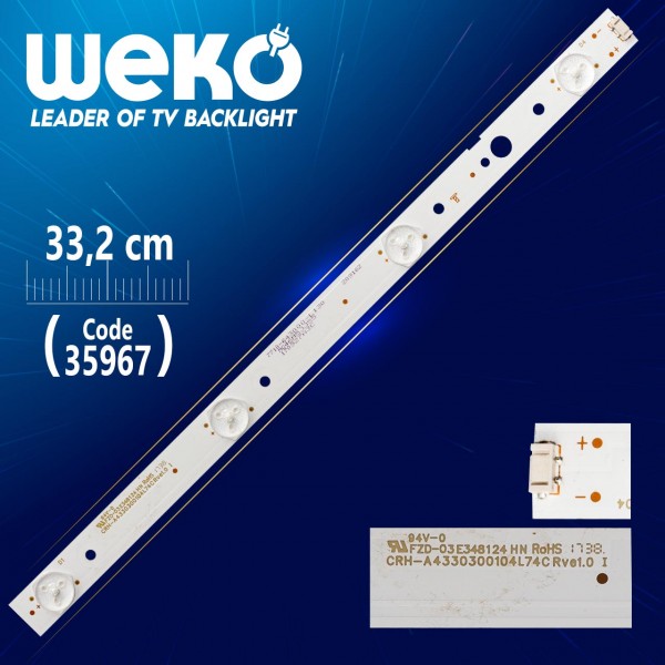 CRH-A4330300104L74C REV1.0 I 4 LEDLİ 33.2 CM CRH-A4330300104L74C REV1.0 I 4 LEDLİ 33.2 CM