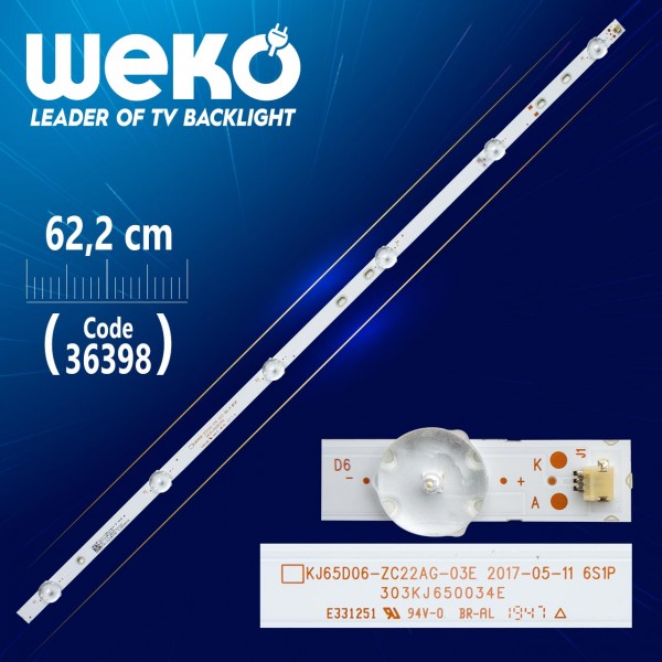 KJ65D06-ZC22AG-03E 6S1P 303KJ650034E 6 LEDLİ 62.2 CM KJ65D06-ZC22AG-03E 6S1P 303KJ650034E 6 LEDLİ 62.2 CM