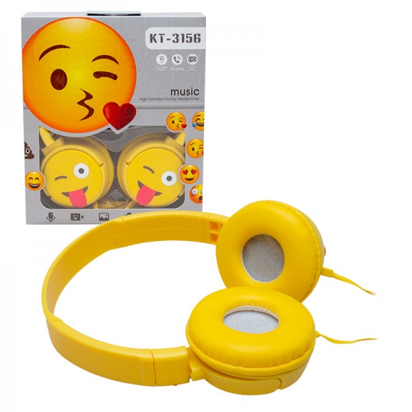 POWERMASTER KT-3156 3.5MM JACKLI KABLOLU KULAK ÜSTÜ EMOJİ KULAKLIK POWERMASTER KT-3156 3.5MM JACKLI KABLOLU KULAK ÜSTÜ EMOJİ KULAKLIK