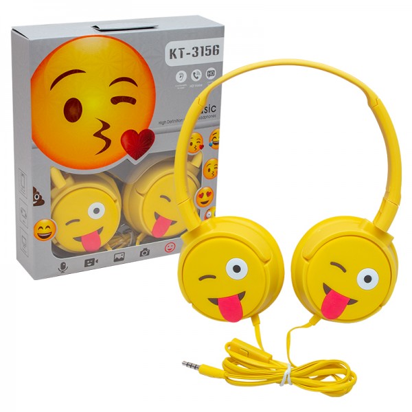 POWERMASTER KT-3156 3.5MM JACKLI KABLOLU KULAK ÜSTÜ EMOJİ KULAKLIK POWERMASTER KT-3156 3.5MM JACKLI KABLOLU KULAK ÜSTÜ EMOJİ KULAKLIK