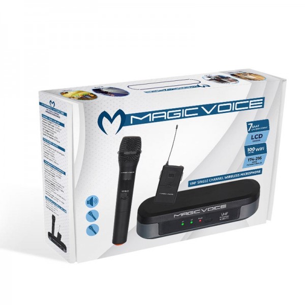 MAGICVOICE MV-3814 VHF EL+YAKA SEÇENEKLİ TEKLİ TELSİZ MİKROFON