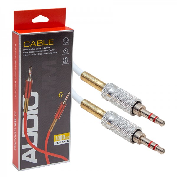 POWERMASTER PM-3834 3.5 MM ERKEK/ERKEK METAL BAŞLIKLI STEREO AUX KABLO 1 METRE POWERMASTER PM-3834 3.5 MM ERKEK/ERKEK METAL BAŞLIKLI STEREO AUX KABLO 1 METRE