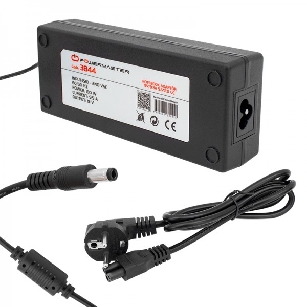 POWERMASTER PM-3844 19 VOLT - 9.5 AMPER 5.5*2.5 MM UÇLU NOTEBOOK ADAPTÖR POWERMASTER PM-3844 19 VOLT - 9.5 AMPER 5.5*2.5 MM UÇLU NOTEBOOK ADAPTÖR