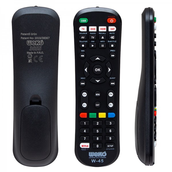 KA WEKO W-45 NETFLIX TUŞLU 4 IN 1 UNIVERSAL TÜM MODELLER ÖĞRENEBİLEN AKILLI KUMANDA KA WEKO W-45 NETFLIX TUŞLU 4 IN 1 UNIVERSAL TÜM MODELLER ÖĞRENEBİLEN AKILLI KUMANDA