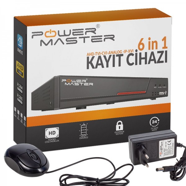 POWERMASTER PM-4410 4 KANAL 6IN1 DVR KAYIT CİHAZI (H265) POWERMASTER PM-4410 4 KANAL 6IN1 DVR KAYIT CİHAZI (H265)