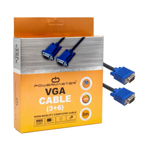 POWERMASTER 15 PİN 3+6 ERKEK/ERKEK 5 METRE KUTULU VGA KABLO POWERMASTER 15 PİN 3+6 ERKEK/ERKEK 5 METRE KUTULU VGA KABLO