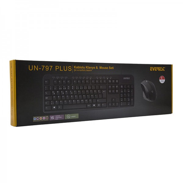 EVEREST UN-797 PLUS USB KABLOLU MULTİMEDYA Q KLAVYE+OPTIK MOUSE COMBO SET EVEREST UN-797 PLUS USB KABLOLU MULTİMEDYA Q KLAVYE+OPTIK MOUSE COMBO SET