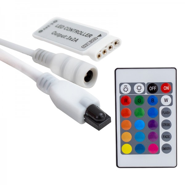 MİNİ 24 TUŞLU 5 VOLT - 12 VOLT - 24 VOLT - 3.2 AMPER KUMANDALI RGB LED KONTROL CİHAZI MİNİ 24 TUŞLU 5 VOLT - 12 VOLT - 24 VOLT - 3.2 AMPER KUMANDALI RGB LED KONTROL CİHAZI