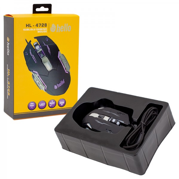 HELLO HL-4728 KABLOLU GAMING MOUSE HELLO HL-4728 KABLOLU GAMING MOUSE