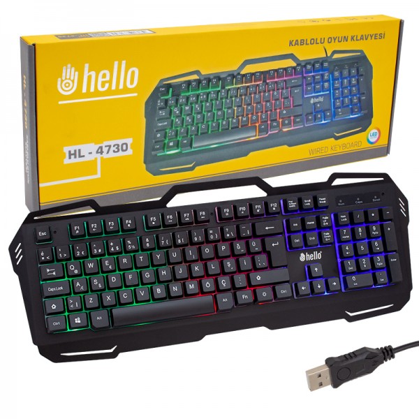 HELLO HL-4730 KABLOLU OYUNCU GAMING KLAVYE HELLO HL-4730 KABLOLU OYUNCU GAMING KLAVYE