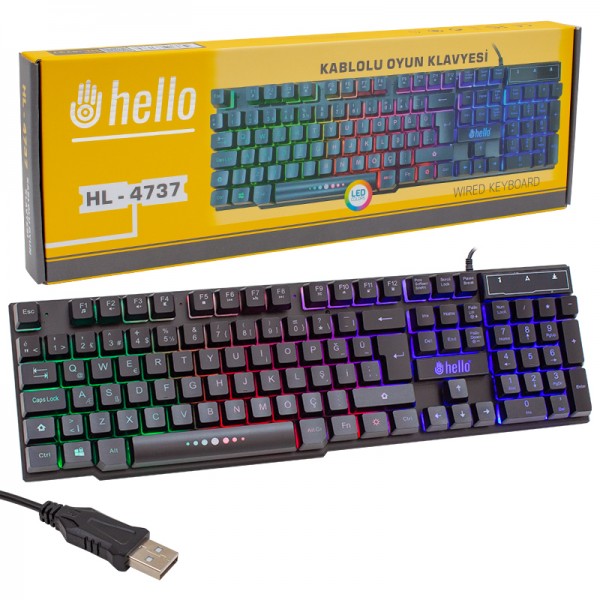 HELLO HL-4737 KABLOLU OYUNCU GAMING KLAVYE HELLO HL-4737 KABLOLU OYUNCU GAMING KLAVYE
