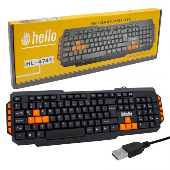 HELLO HL-4741 KABLOLU OYUNCU GAMING KLAVYE