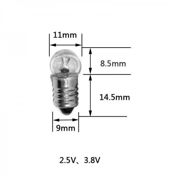 FENER AMPÜL MİNİ 2.5 VOLT VİDALI  (50LİK PAKET)