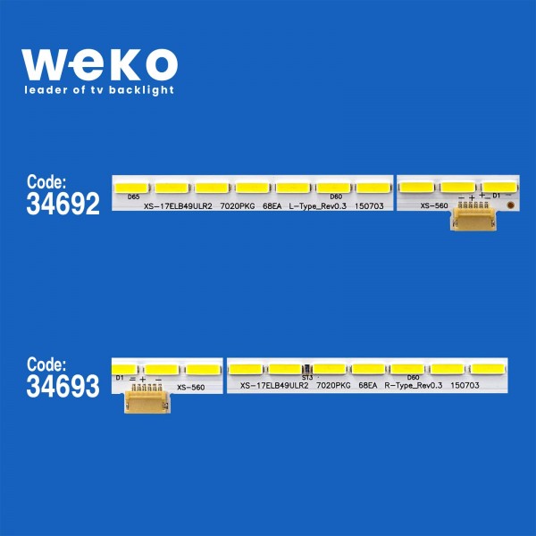 WKSET-5035 34692X1 34693X1 17ELB49ULR2 7020PKG 68EA 2 ADET LED BAR (68LED) WKSET-5035 34692X1 34693X1 17ELB49ULR2 7020PKG 68EA 2 ADET LED BAR (68LED)