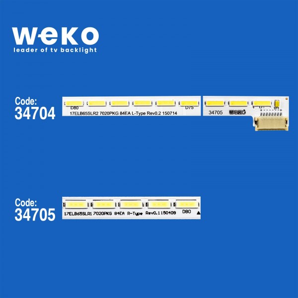 WKSET-5036 34704X1 34705X1 65INCH 17ELB65SLR0 7020PKG 84EA 2 ADET LED BAR (R TARAFI  SOKETSİZDİR)