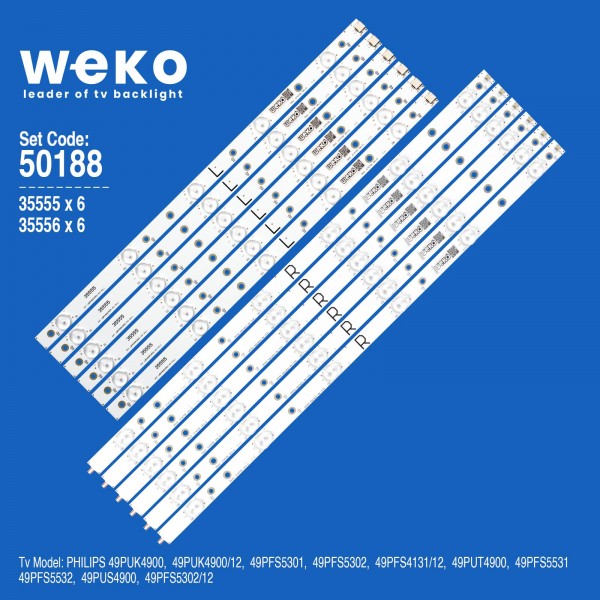 WKSET-5188 35555X6 35556X6 EVT LBM490E0501 12 ADET LED BAR WKSET-5188 35555X6 35556X6 EVT LBM490E0501 12 ADET LED BAR