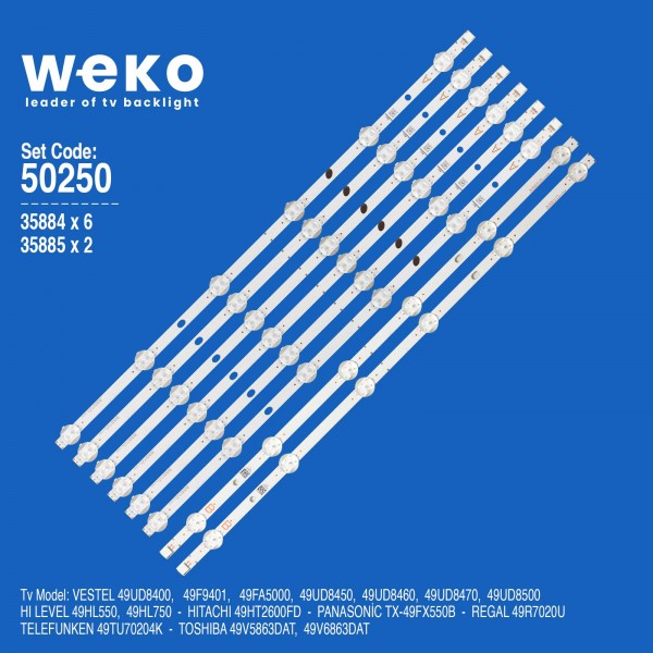 WKSET-5250 35884X6 35885X2 SVV490A69 8 ADET LED BAR (6LENS) WKSET-5250 35884X6 35885X2 SVV490A69 8 ADET LED BAR (6LENS)
