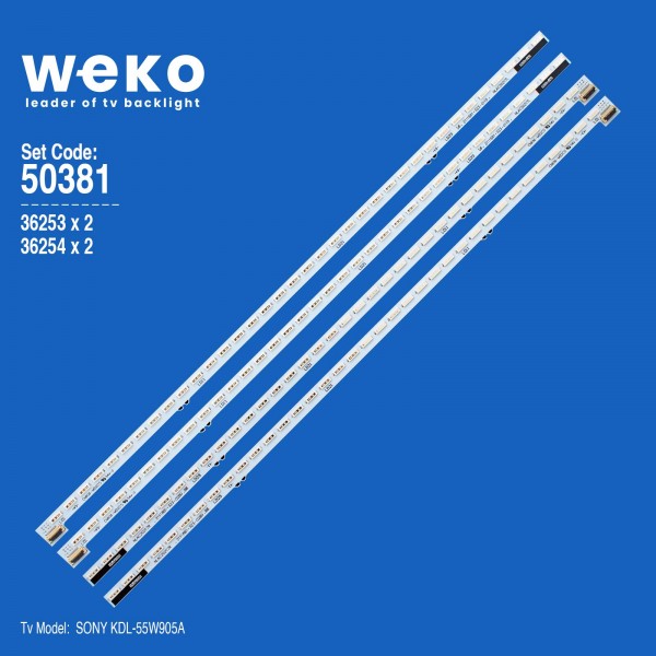 WKSET-5381 36253X2 36254X2 NLAC20217 4 ADET LED BAR (MAVİ IŞIK) (36LED)