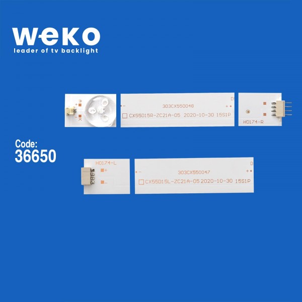 WKSET-5645 36650X6 CX55D15-ZC21AG-06 6 ADET LED BAR (BÖLÜNMÜŞ ÜRÜN)   12 ADET