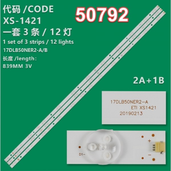 WKSET-5792 36706X2 36707X1 17DLB50NER2-A/B 3 ADET LED BAR