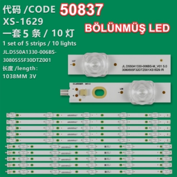 WKSET-5837 36593X5 JL.D550A1330-006BS-M_V01 5.0 3080555F30DTZ001 5 ADET LED BAR