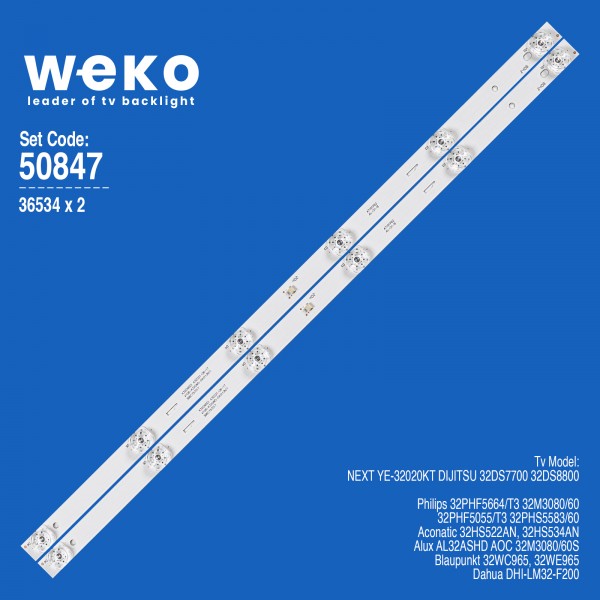 WKSET-5847 36534X2 K320WDD1 A1 4708-K320WD-A3113N41 A 2 ADET LED BAR