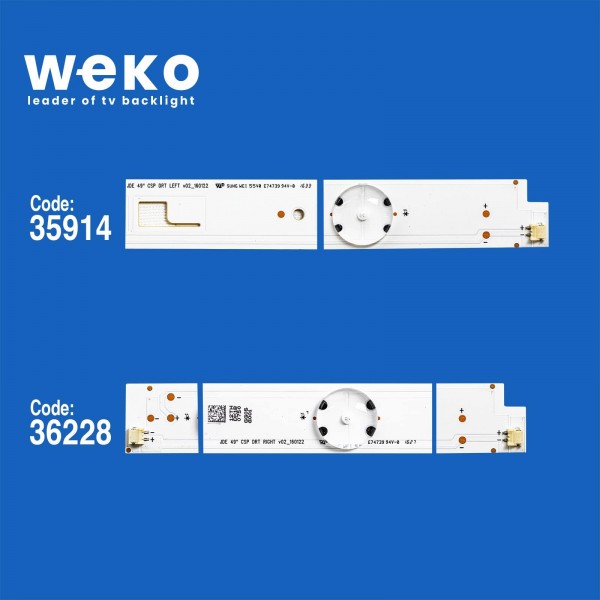 WKSET-5925 35914X4 36228X4 JDE 49 CSP DRT LEFT/RIGHT 8 ADET LED BAR