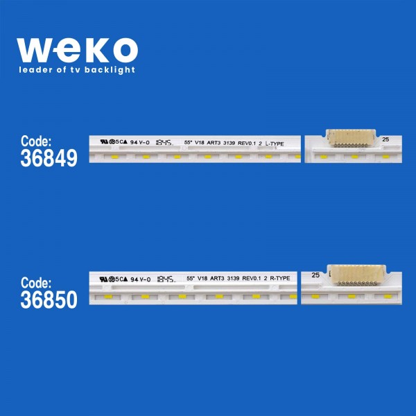 WKSET-6043 36849X1 36850X1 55 V18 ART3 3138 REV0.1 L/R-TYPE 2 ADET LED BAR (66LED)