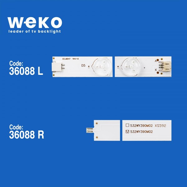 WKSET-6071 36088X4 0Y39D08-ZC21FG-02 303WY390039  4 ADET LED BAR