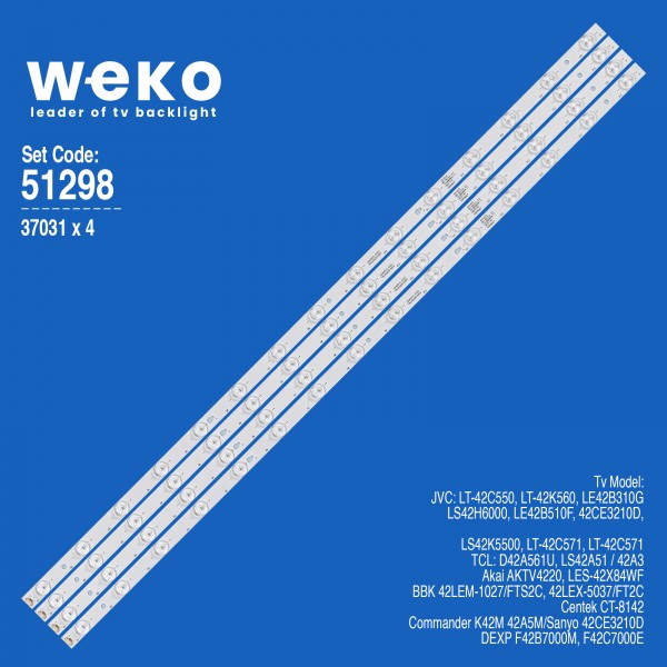 WKSET-6298 37031X4 LED42D15-01 (C) 3034201520V  4 ADET LED BAR