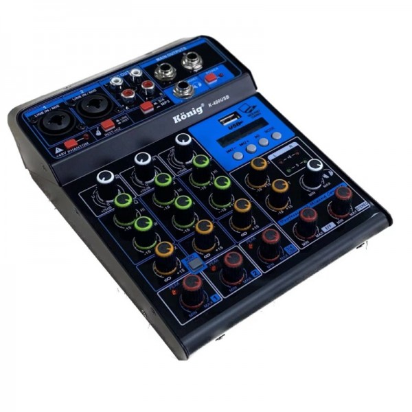 KÖNİG K-400USB 2XLR 1 STEREO USB/BLUETOOTH 48V PHANTOM 4 KANAL DECK MİXER KÖNİG K-400USB 2XLR 1 STEREO USB/BLUETOOTH 48V PHANTOM 4 KANAL DECK MİXER