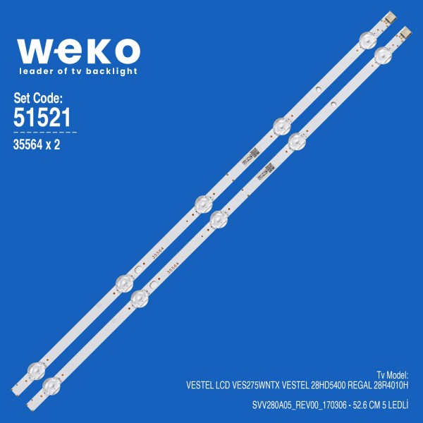 WKSET-6521 35564X2 SVV280A05_REV00_170306 2 ADET LED BAR