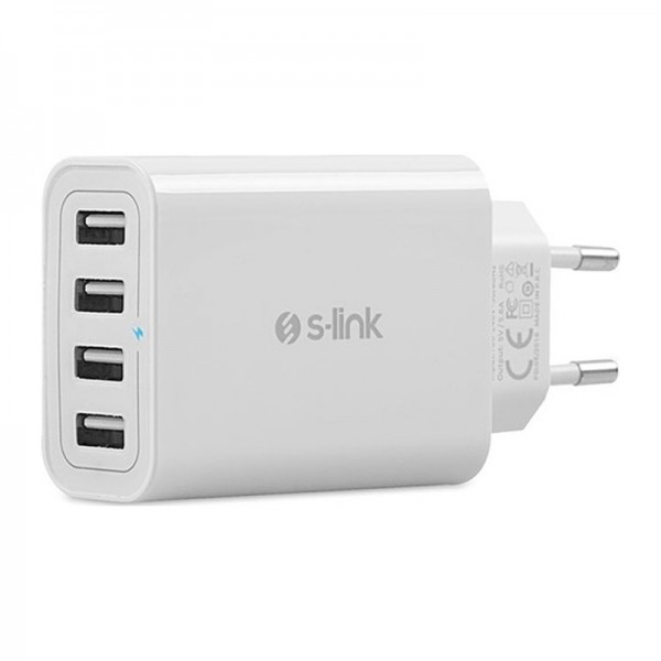 S-LINK SWAPP SW-C8 BEYAZ 5 VOLT - 5.6 AMPER 4*USB SMART PORT 2.4A EV ŞARJ ADAPTÖR S-LINK SWAPP SW-C8 BEYAZ 5 VOLT - 5.6 AMPER 4*USB SMART PORT 2.4A EV ŞARJ ADAPTÖR