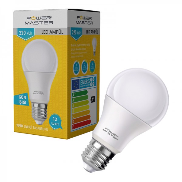POWERMASTER PMLED-12G E27 220V 12 WATT 3200K 850 LÜMEN GÜNIŞIĞI LED AMPUL POWERMASTER PMLED-12G E27 220V 12 WATT 3200K 850 LÜMEN GÜNIŞIĞI LED AMPUL
