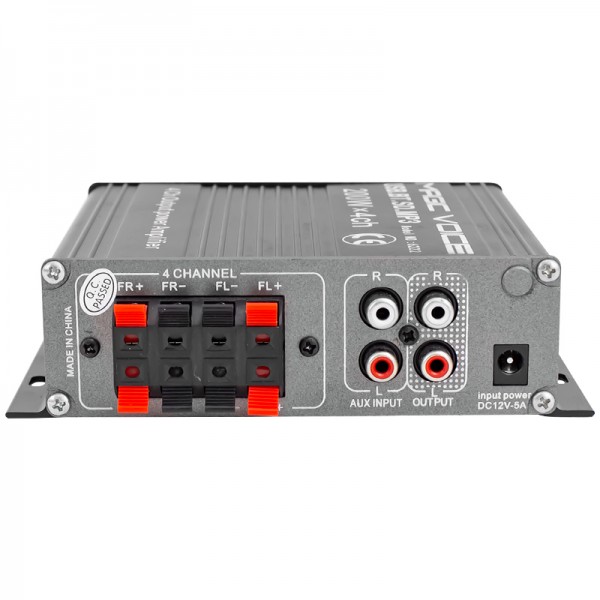 MAGICVOICE MV-6222 ASANSÖR - MOTOSİKLET MİNİ 12V 200W UK/USB/SD 4 KANAL PAZARCI ANFİSİ