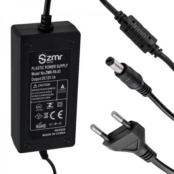 ZMR ZMR-PA-03 12 VOLT - 3 AMPER 5.5*2.5 UÇLU PLASTİK KASA İKİ UCU KABLOLU MASAÜSTÜ ADAPTÖR ZMR ZMR-PA-03 12 VOLT - 3 AMPER 5.5*2.5 UÇLU PLASTİK KASA İKİ UCU KABLOLU MASAÜSTÜ ADAPTÖR