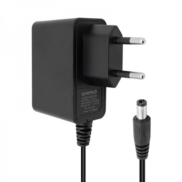 WEKO 5 VOLT - 2 AMPER - 10 WATT 5.5*2.5 UÇLU YERLİ ÜRETİM PLASTİK KASA PRİZ TİPİ ADAPTÖR WEKO 5 VOLT - 2 AMPER - 10 WATT 5.5*2.5 UÇLU YERLİ ÜRETİM PLASTİK KASA PRİZ TİPİ ADAPTÖR