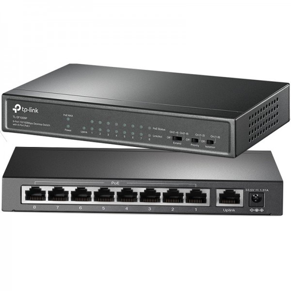 TP-LINK TL-SF1009P 9 PORT 10/100 MBPS 8 PORT POE SWITCH TP-LINK TL-SF1009P 9 PORT 10/100 MBPS 8 PORT POE SWITCH