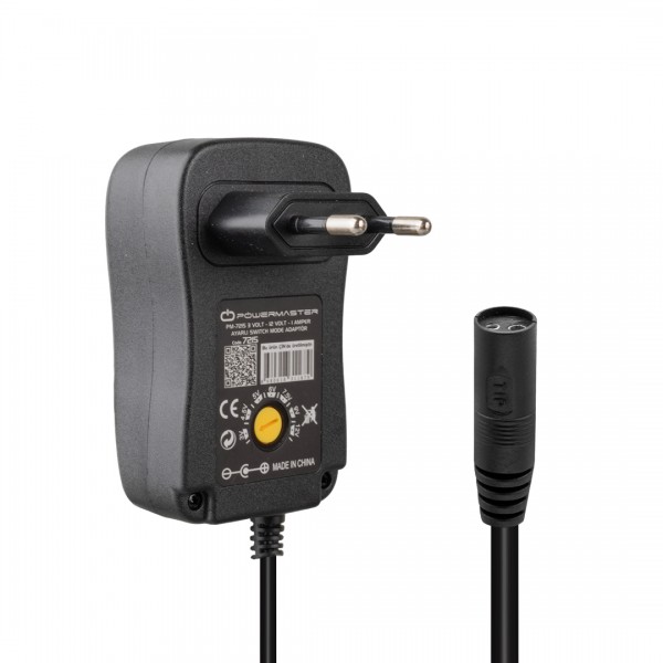POWERMASTER PM-7215 3 VOLT - 12 VOLT - 1 AMPER - 30 WATT ÇOK UÇLU AYARLI SWITCH MODE ADAPTÖR