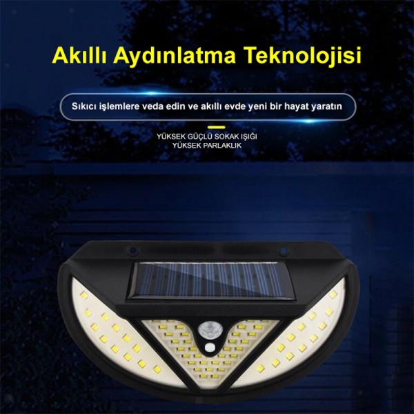 POWERMASTER MX-118 118 SMD LEDLİ HAREKET SENSÖRLÜ ÜÇ MODLU SOLAR DUVAR LAMBASI POWERMASTER MX-118 118 SMD LEDLİ HAREKET SENSÖRLÜ ÜÇ MODLU SOLAR DUVAR LAMBASI