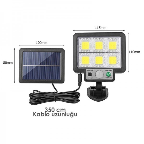 POWERMASTER JX-F72 SOLAR PANELLİ HAREKET SENSÖRLÜ ÜÇ MODLU DUVAR LAMBASI POWERMASTER JX-F72 SOLAR PANELLİ HAREKET SENSÖRLÜ ÜÇ MODLU DUVAR LAMBASI