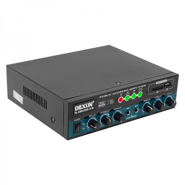 DEXUN D-70 50 WATT 100V-70V 4-16 OHM USB-SD-AUX-BLUETOOTH DESTEKLİ HAT TRAFOLU ANFİ DEXUN D-70 50 WATT 100V-70V 4-16 OHM USB-SD-AUX-BLUETOOTH DESTEKLİ HAT TRAFOLU ANFİ
