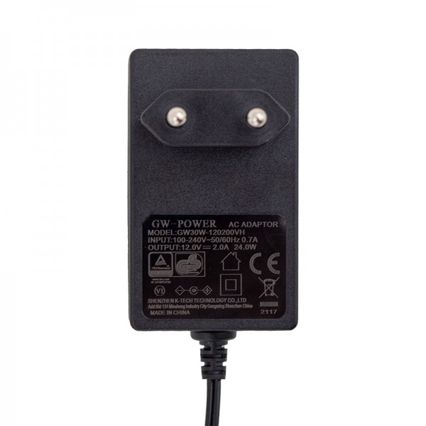 GW-POWER 12 VOLT - 2 AMPER 5.5*2.5 UÇLU PLASTİK KASA PRİZ TİPİ ADAPTÖR