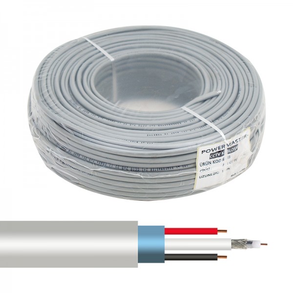 POWERMASTER 2+1 X 0.22 MM CCA CCTV KAMERA KABLOSU (100 METRE) POWERMASTER 2+1 X 0.22 MM CCA CCTV KAMERA KABLOSU (100 METRE)
