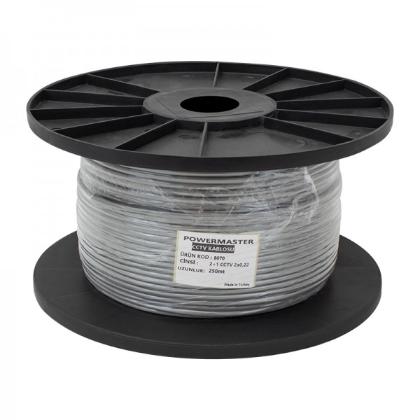 POWERMASTER 2+1 X 0.22 MM CCA CCTV KAMERA KABLOSU (250 METRE) POWERMASTER 2+1 X 0.22 MM CCA CCTV KAMERA KABLOSU (250 METRE)