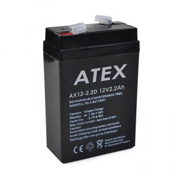 12 Volt 2.2 Amper Dik Kare Akü (70x46x101 Mm)